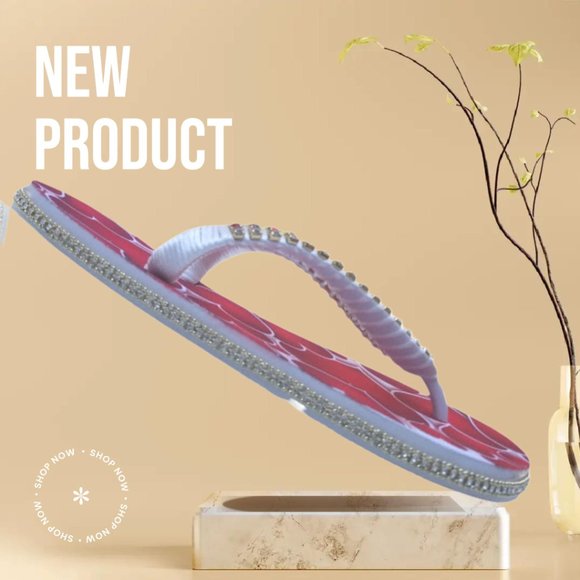 Women's Luxury Flip Flops with hearts, crystals and rhinestones, all occasions. - Picture 12 of 17